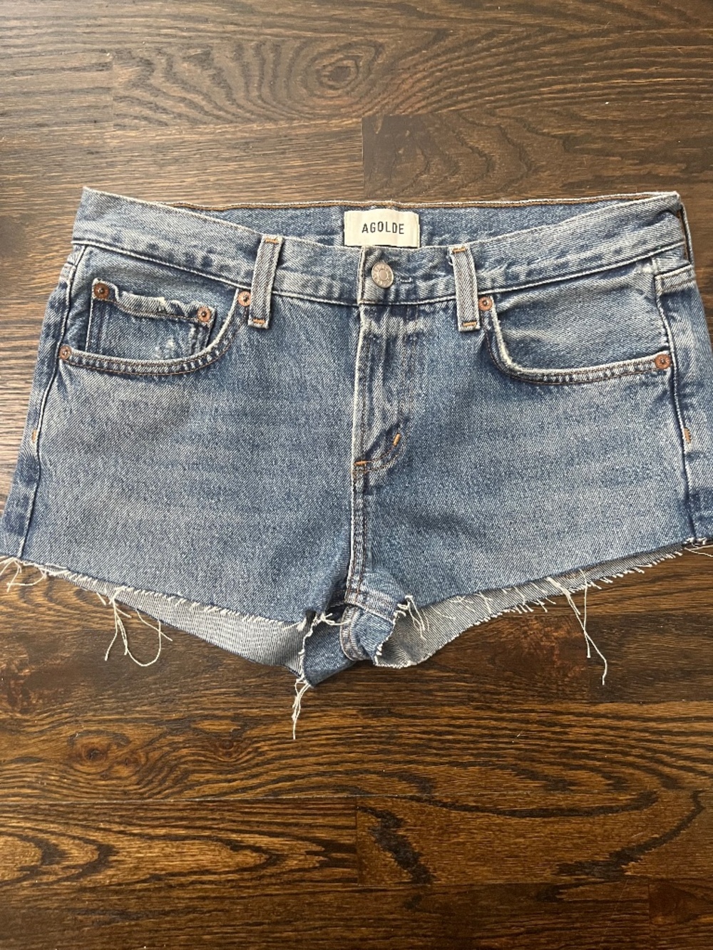 AGOLDE Parker Vintage Cutoff Denim Shorts Medium Light Wash Size 26